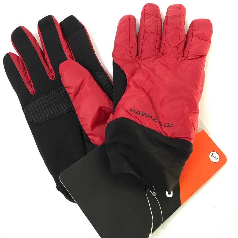 HAWKE & CO Red Black Nylon Gloves NEW Size S/M